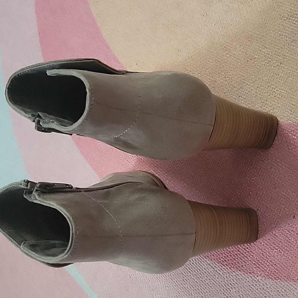 Taupe Peeptoe Booties - Picture 3 of 3
